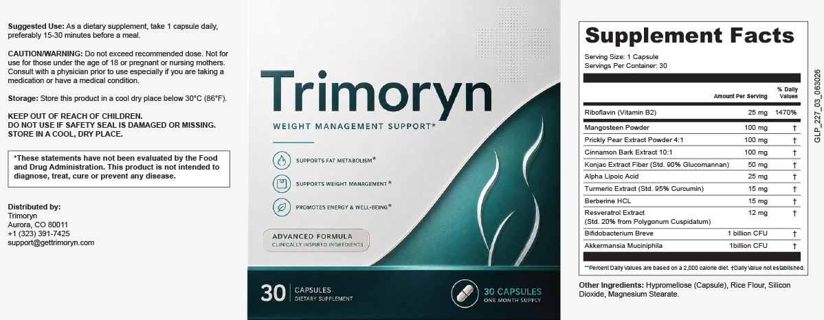 Trimoryn ingredient label